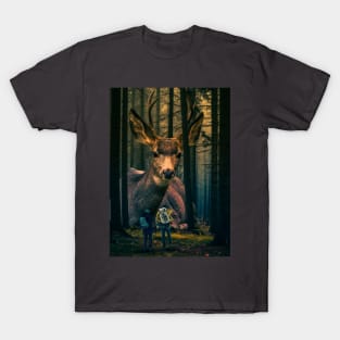 Meeting a Giant Deer Deep in the Forest T-Shirt